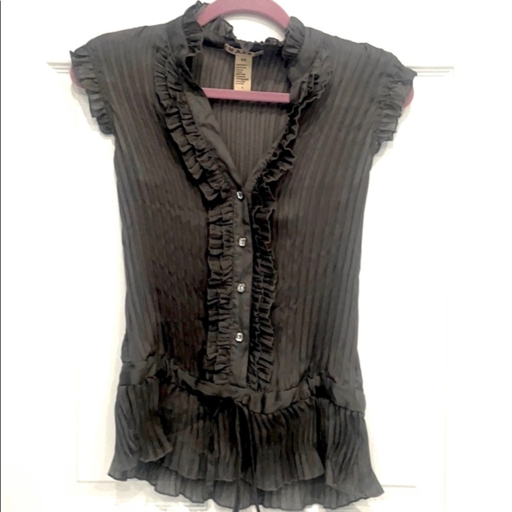 Beautiful Gray Embellished Top Size Small